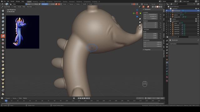 Создаем морского дракона с помощью скульптинга | Blender 2.9 | Blender скульптинг