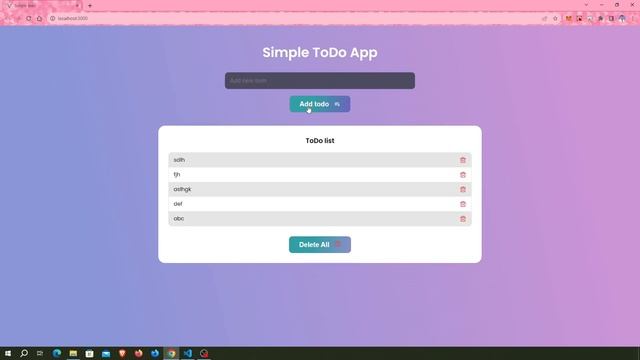 Simple Todo using React js смотреть онлайн