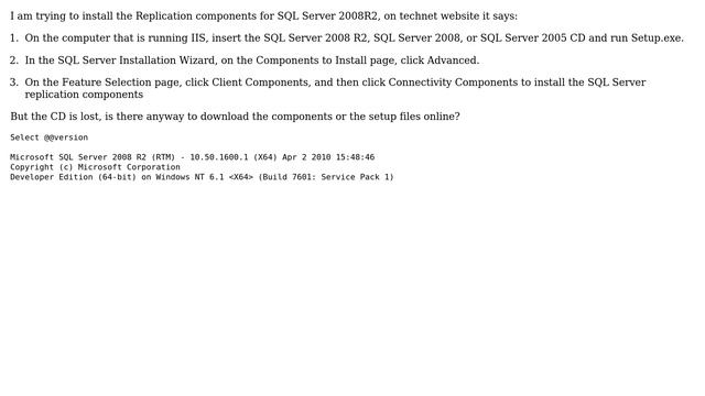 Databases: SQL Server 2008R2 - how to install replication components смотреть онлайн