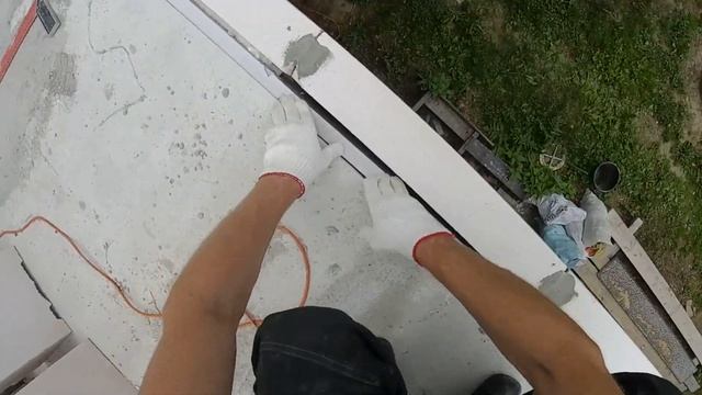 Кладка нулевого ряда. Заделка торцов плит.
