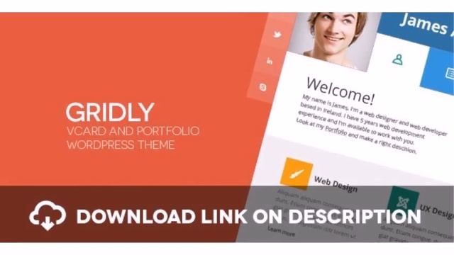 Gridly Personal vCard & Portfolio WordPress Free Download смотреть онлайн