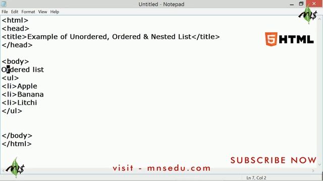 09#Unordered#Ordered#List#UL#OL#Tag#HTML смотреть онлайн