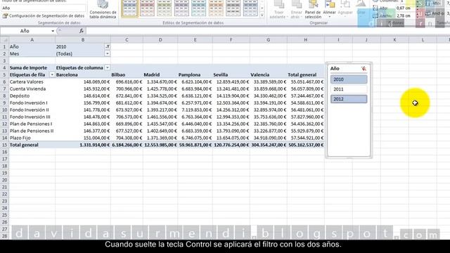 Tablas Dinámicas en Excel 2010: Filtrar Datos. Segmentación de Datos o Slicers. смотреть онлайн