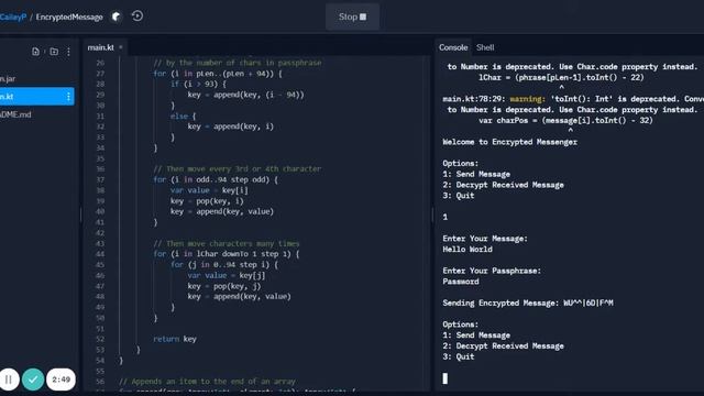 EncryptedMessage Kotlin Project смотреть онлайн