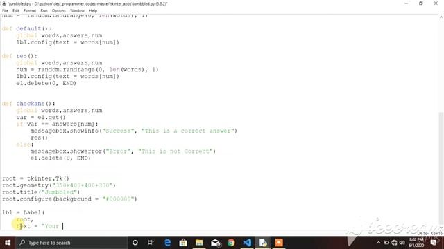 PYTHON | PROGRAM TO IMPLEMENT JUMBLED WORD GAME (GUI) смотреть онлайн