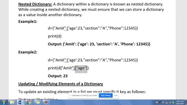Part 30 X Computer Education Dictionary Part IX Nested Dictionary By Mr Kumar Gaurav смотреть онлайн