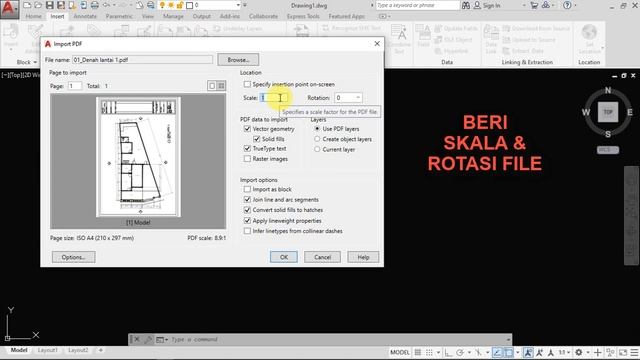 CARA CONVERT PDF KE DWG AUTOCAD (BISA DIEDIT) смотреть онлайн
