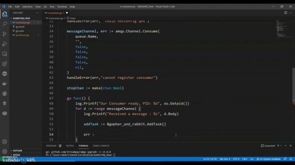 RabbitMQ Golang | Work Queue System using RabbitMQ in GO