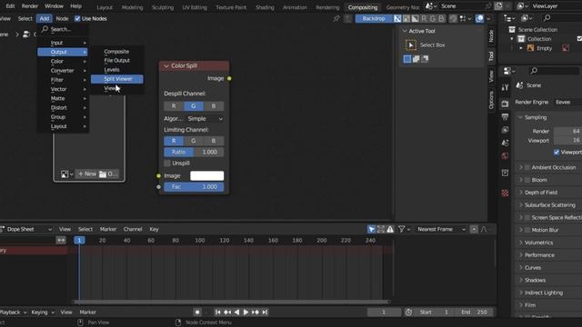 Blender. Color Spill Node. смотреть онлайн