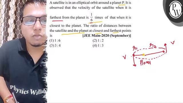 A satellite is in an elliptical orbit around a planet P. It is observed that the velocity of the .. смотреть онлайн