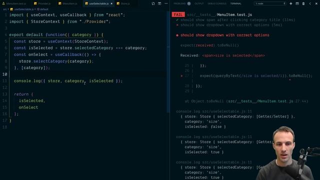 Testing a React component that uses useContext смотреть онлайн