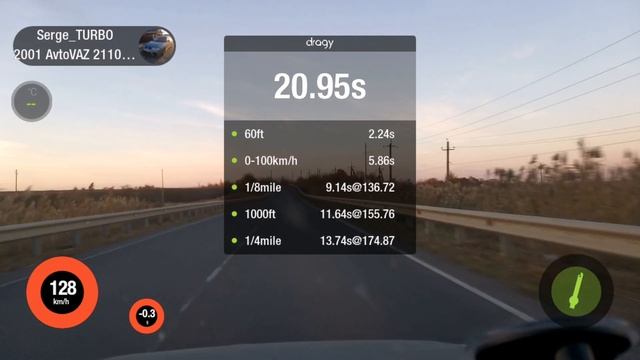 РАЗГОН 0-100, 402м на Ваз 2110 ТУРБО TD05-16G #Dragy смотреть онлайн
