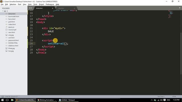 Blinking Animation Using HTML5, CSS3 & JavaScript смотреть онлайн