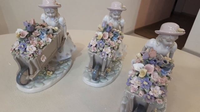 статуэтка девочка цветочная фарфор