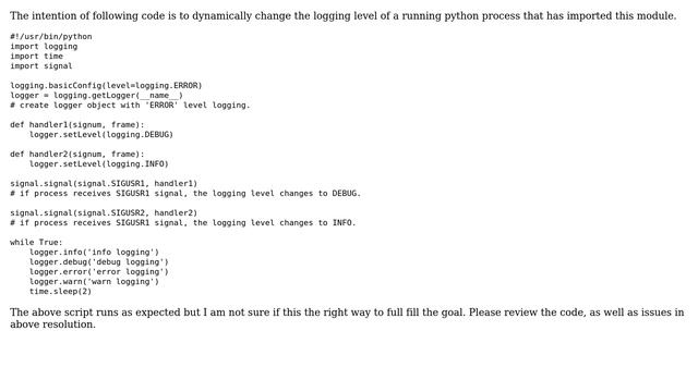 Code Review: Dynamically Change Logging Level of a Python Process смотреть онлайн
