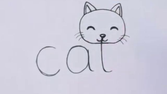 Как превратить слова Cat в рисунок смотреть онлайн