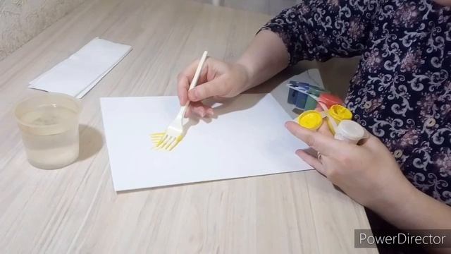 Нетрадиционное рисование " Одуванчик" ( пластмассовой вилкой) смотреть онлайн