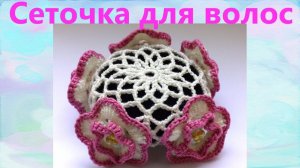 Сеточка для волос с декором. Вязание крючком.