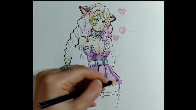 Рисуем аниме - Mitsuri Kanroji | Kimetsu no Yaiba смотреть онлайн