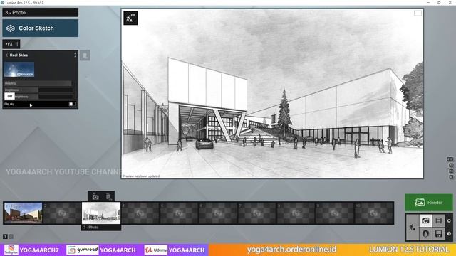 LUMION 12.5 RENDERING TUTORIAL #11 SKETCH ARCHITECTURE EFFECT смотреть онлайн