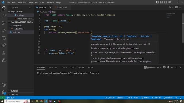 Using HTML Templates in your Flask Application - Character Counter Web App! смотреть онлайн