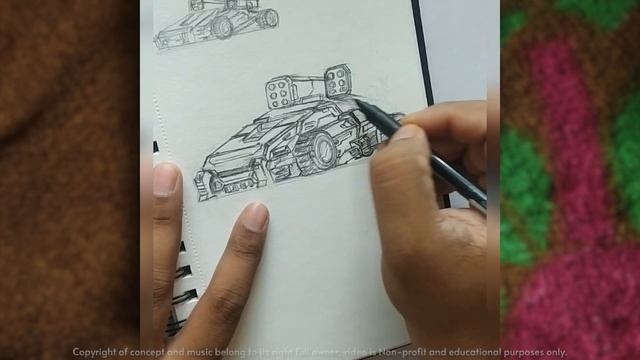 Figure drawing practice on sketchbook | Future war Vehicle | Thumbnail to final sketch art 026 смотреть онлайн