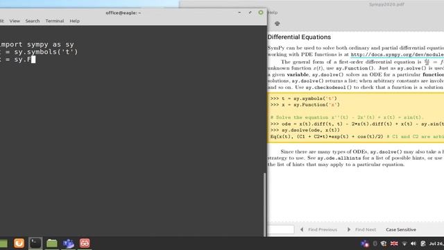 البرمجة بلغة بايثون 3 | مقدمة للمهندسين SymPy | Solving Ordinary Differential Equations (ODEs). смотреть онлайн