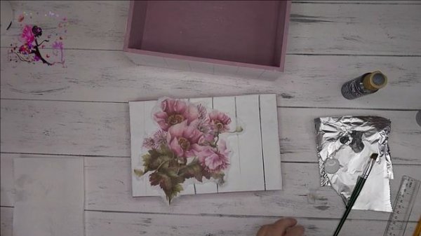 Caja con Falso envejecido Decorada con Decoupage Stencil y Sellos #decoupage #diyamparocreativa #di