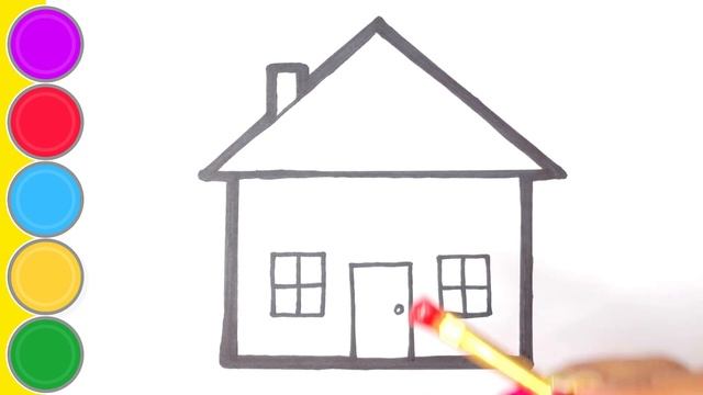 How to Draw a House easy step by step | House Drawing смотреть онлайн