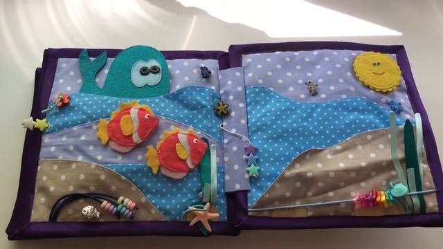 Развивающая книжка из фетра и ткани «Море». 5 разворот