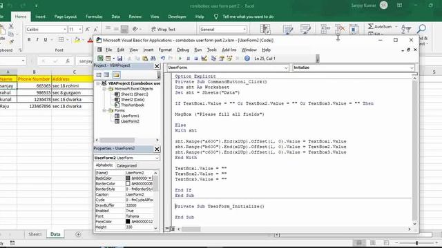 How to use VBA code for a combobox in a userform in Excel смотреть онлайн