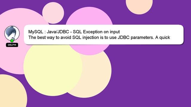 MySQL : Java/JDBC - SQL Exception on input смотреть онлайн