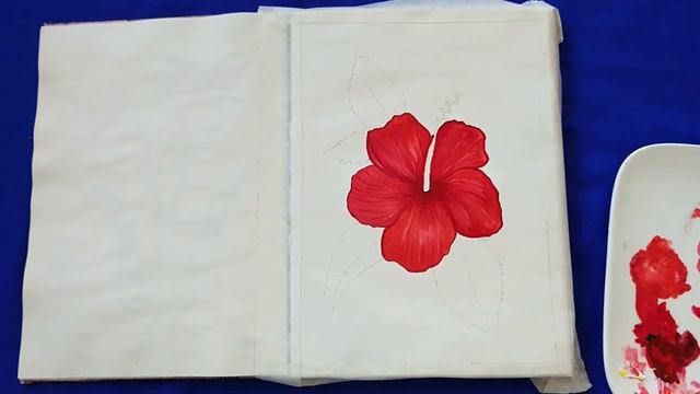 Hibiscus flower Acrylic painting tutorial Step by Step For beginners || Acrylic Painting смотреть онлайн