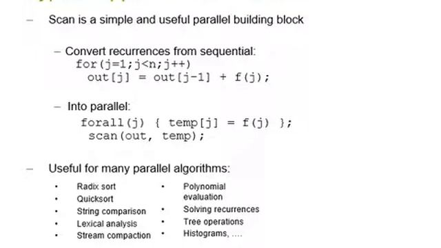 Lecture 10 1 scan parallel prefix sum смотреть онлайн