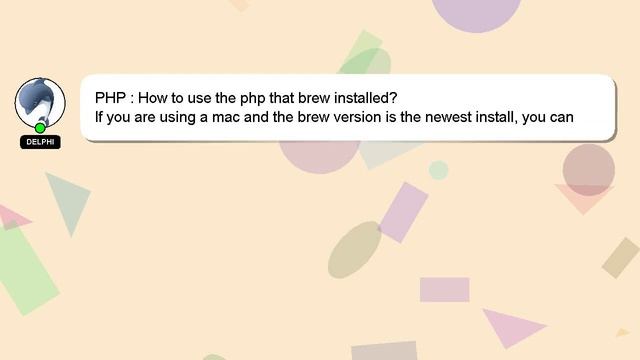 PHP : How to use the php that brew installed? смотреть онлайн
