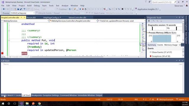 Debugging Web API Actions | Building RESTful Web Services Workshop 12 смотреть онлайн
