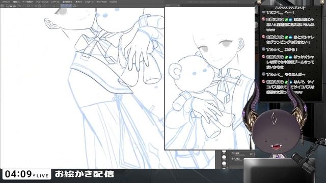 【TRPG立ち絵制作】線画作業 смотреть онлайн