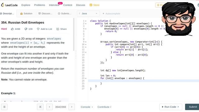 Leetcode Question 354 "Russian Doll Envelopes" in Java смотреть онлайн