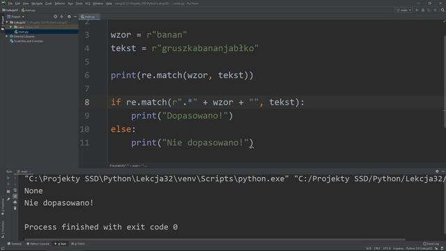 32. Kurs Python 3 - Wyrażenia regularne (cz. 1) - Regular Expression (Match, Search) смотреть онлайн