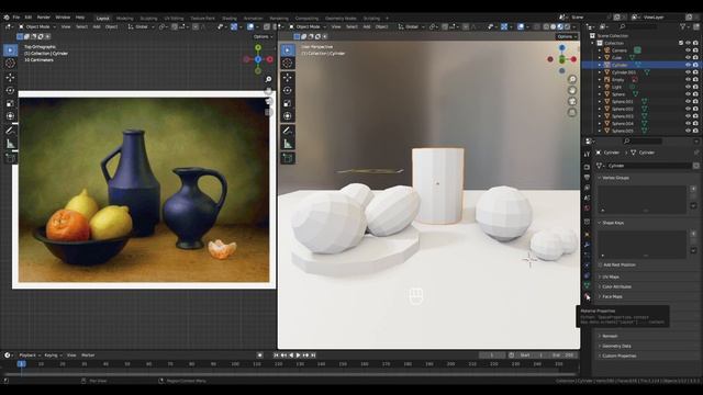 Моделирование натюрморта в блендер. Материалы.
