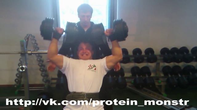 Андрей Сальников.Жим гантелей по 48 кг на 8 повторений.mpg смотреть онлайн
