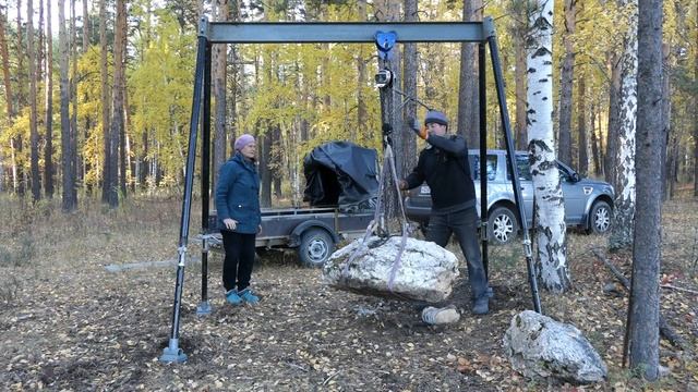 Мобильный козловой кран. В лес за валуном. смотреть онлайн