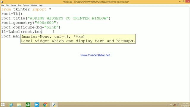 Tkinter Widgets смотреть онлайн