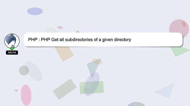 PHP : PHP Get all subdirectories of a given directory смотреть онлайн