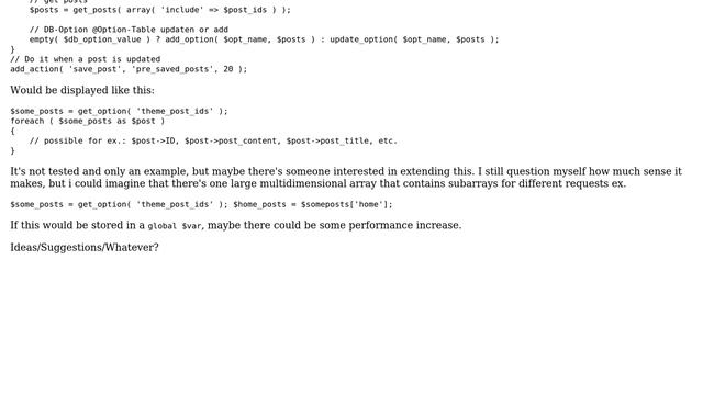 Wordpress: pre saved posts query from db options table смотреть онлайн