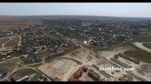 Черноморское Крым панорама поселка с высоты птичьего полета часть 2