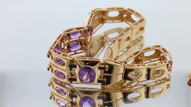 Золотой браслет с фианитом и аметистом арт.бр119-3ск-си смотреть онлайн