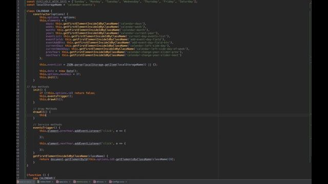 Speed coding Calendar - JS, HTML, CSS смотреть онлайн