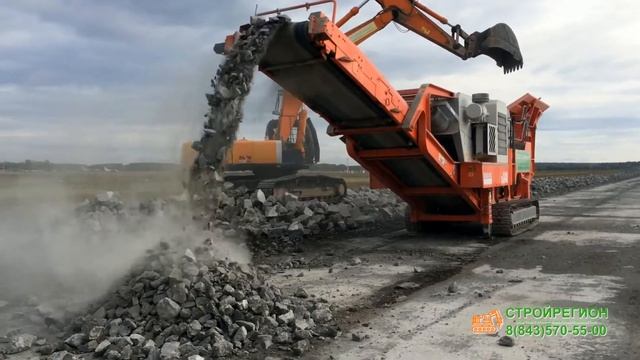 Дробление бетона. Щековая дробилка. смотреть онлайн