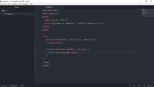 Tutorial php: Ordenar un arreglo de strings de menor a mayor смотреть онлайн